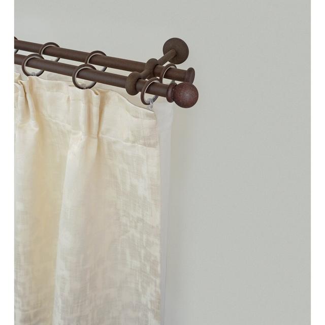 Jenice Curtain Double Pole and Hardware Set Symple Stuff Size: 5cm H x 390cm W x 14cm D, Finish: Rust Brown on Productcaster.