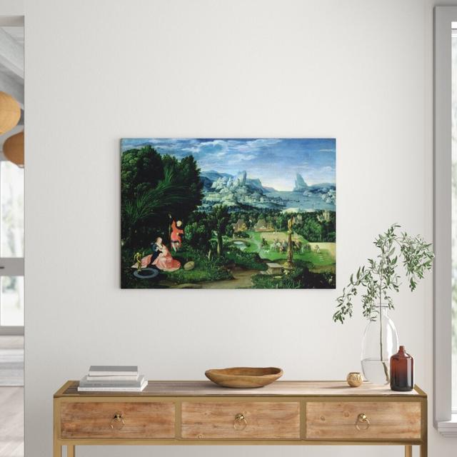 The Rest on The Flight into Egypt, Landscape Painted - Picture Frame Art Print on Paper East Urban Home Size: Extra Large on Productcaster.