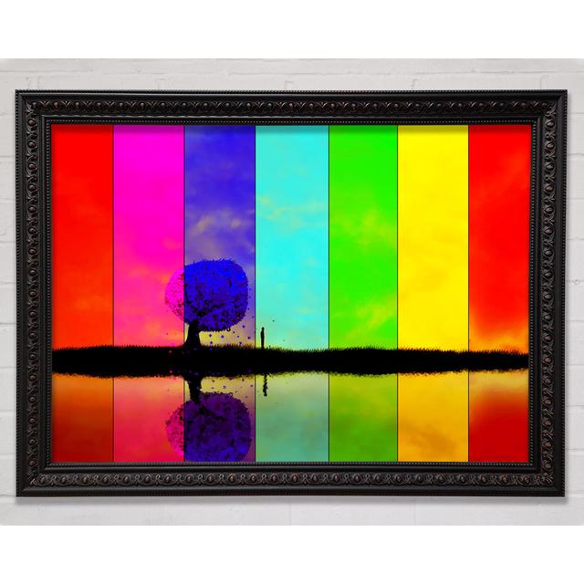 Rainbow Stripes Tree - Single Picture Frame Art Prints Ebern Designs Size: 42cm H x 59.7cm W on Productcaster.