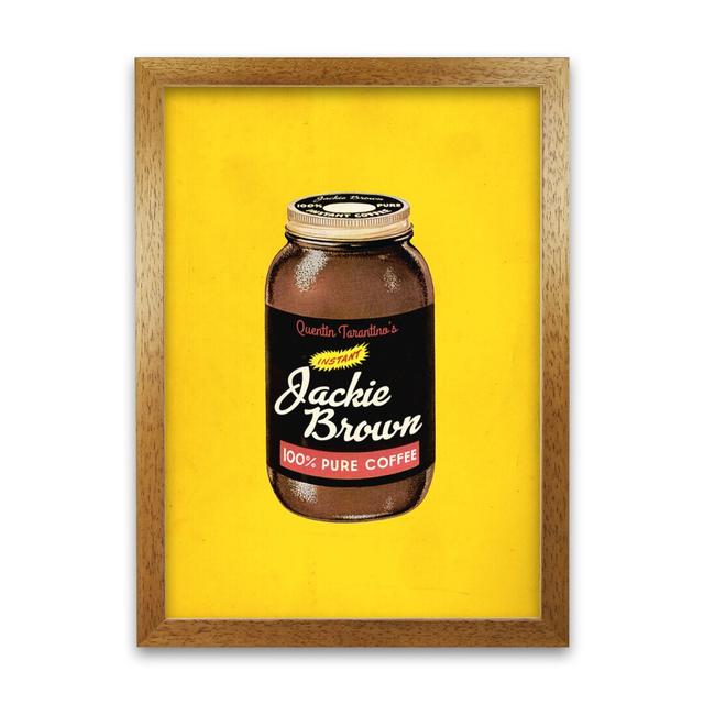 Jackie Brown by David Redon - Advertisement Print on Paper George Oliver Size: 84.1 cm H x 59.4 cm W x 5 cm D, Frame Options: Honey Oak on Productcaster.