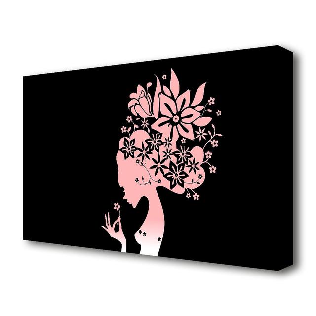 'The Flower Girl Black' Graphic Art Print on Canvas East Urban Home Size: 101.6 cm H x 142.2 cm W on Productcaster.