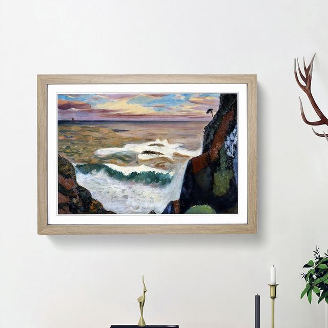 Breaking Waves at Daio Misaki by Fujishima Takeji - Picture Frame Painting Print East Urban Home Frame Option: Oak Framed, Size: 27cm H x 36cm W x 2cm on Productcaster.