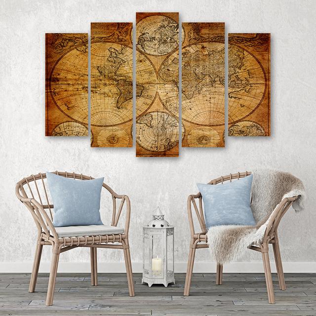 Leinwandbild Old World Map Longshore Tides Größe: 70 cm H x 100 cm B on Productcaster.