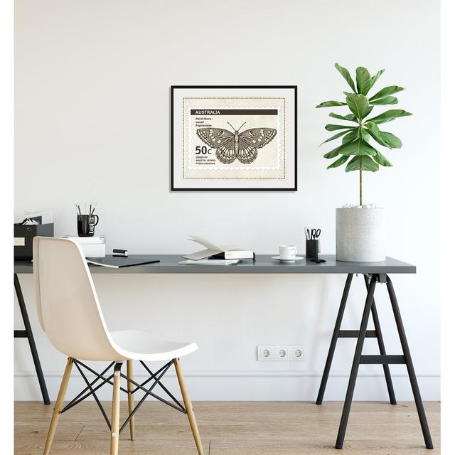 Butterfly - Picture Frame Graphic Art Print on Paper Ebern Designs Size: 60 cm H x 50 cm W on Productcaster.