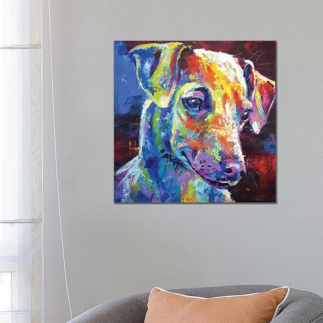 Greyhound Puppy by Jos Coufreur - Wrapped Canvas Gallery-Wrapped Canvas Giclée Ophelia & Co. Size: 66.04cm H x 66.04cm W on Productcaster.