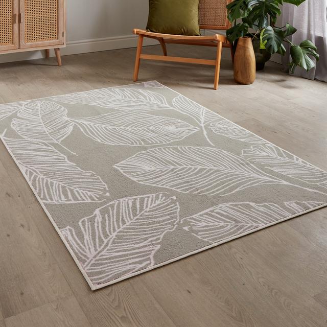 Matteo Floral Machine Woven 120cm X 180cm Natural Area Rug Fusion on Productcaster.