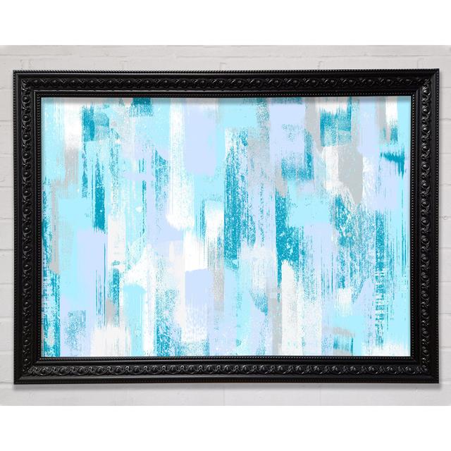 Winter Blue Vertical Paint Framed Print Ivy Bronx Size: 42cm H x 59.7cm W x 3cm D on Productcaster.