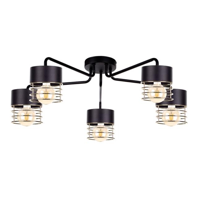 Royal 5-Light 12cm Semi Flush Mount 17 Stories Fixture Finish: Black on Productcaster.