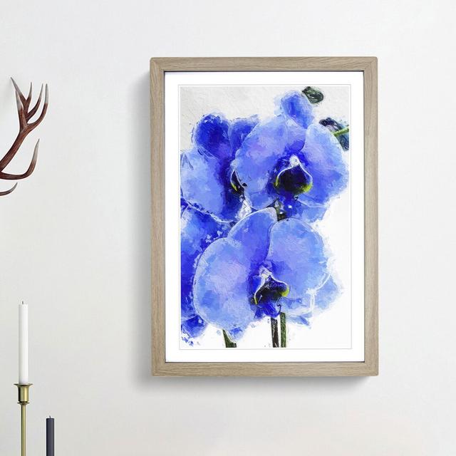 Purple Orchid Flowers in Abstract - Picture Frame Painting Print on MDF East Urban Home Frame Option: Oak Framed, Size: 48cm H x 36cm W x 2cm D on Productcaster.