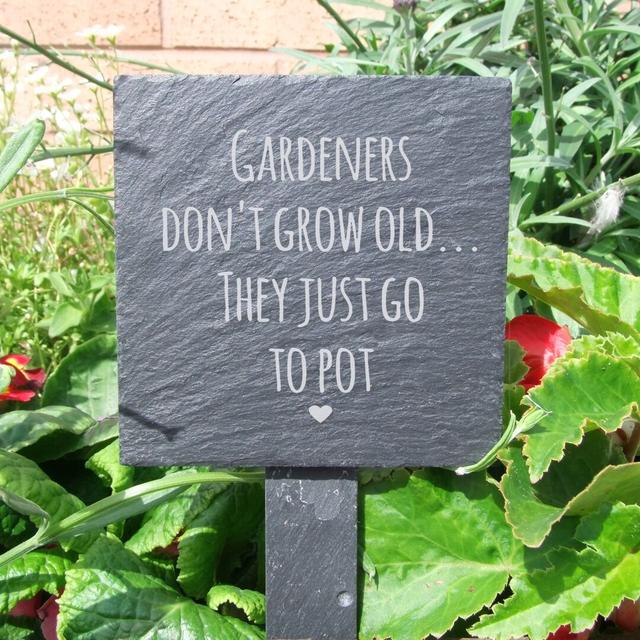 Simonton Gardeners Don't Grow Old..They Just Go to Pot Garden Sign Happy Larry on Productcaster.