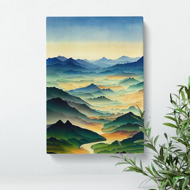 Painted Mountain Landscape No.5 Alpen Home Size: 50cm H x 35cm W x 3cm D on Productcaster.