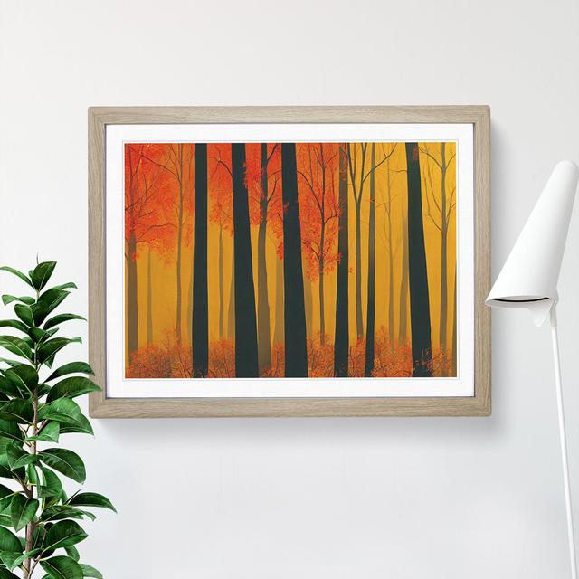 Abstract Autumn Forest Vol.5 - Single Picture Frame Print Alpen Home Frame Colour: Oak, Size: 25cm H x 34cm W x 2cm D on Productcaster.