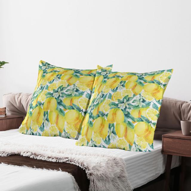 Lemon Citrus Branches Microfiber / Polyester Sham (Set of 2) East Urban Home on Productcaster.