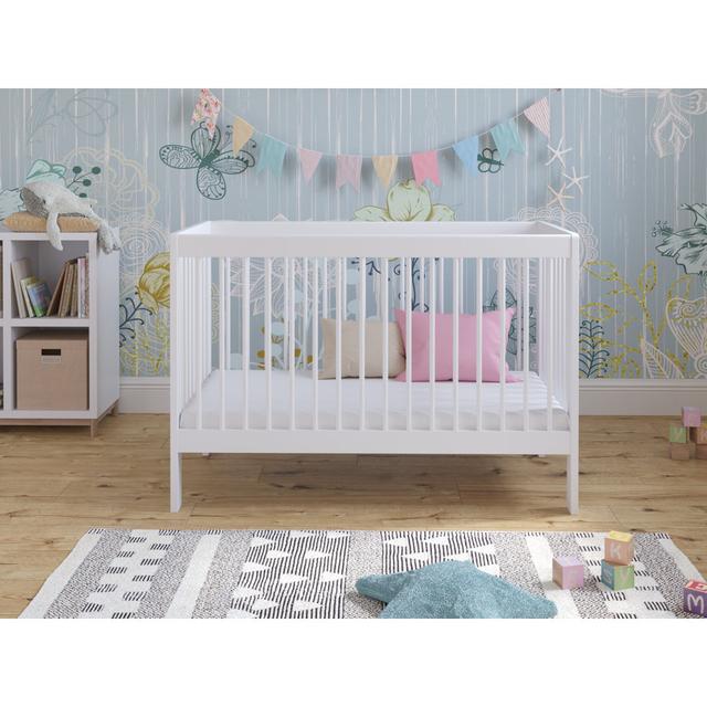 Adwolf Cot Bed with Mattress Harriet Bee Colour: White on Productcaster.