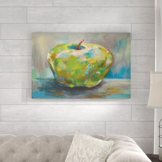 Apple by Jeanette Vertentes - Wrapped Canvas Painting Print Blue Elephant Size: 61cm H x 91cm W on Productcaster.