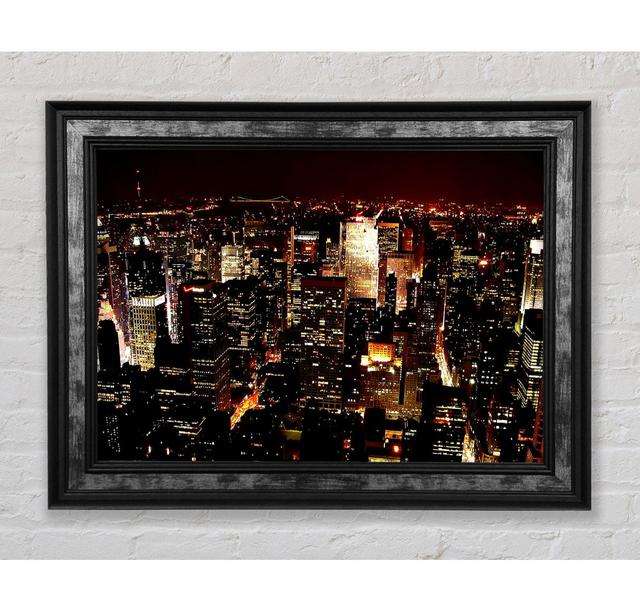 Golden City Nights - Picture Frame Art Prints Bright Star Size: 21cm H x 42cm W on Productcaster.