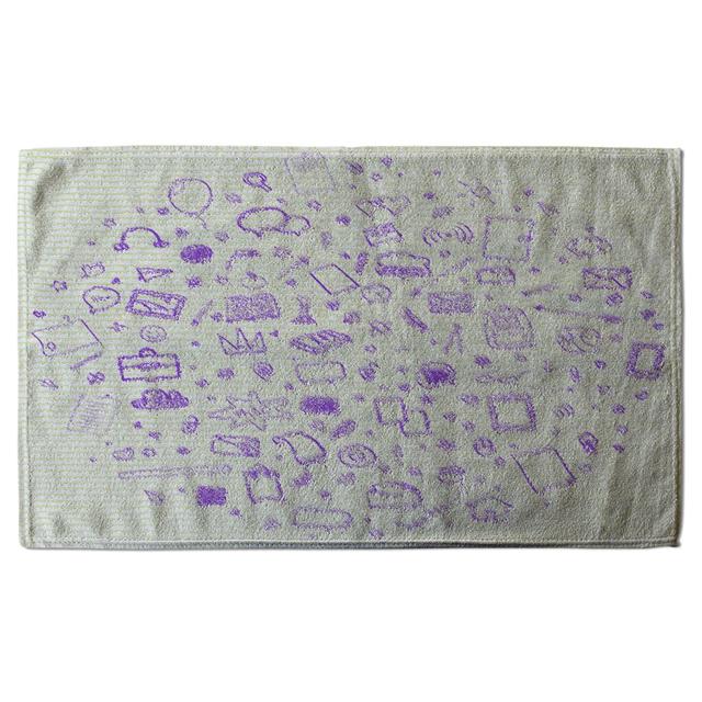 Line Pattern with School Supplies Tea Towel (Set of 3) East Urban Home on Productcaster.