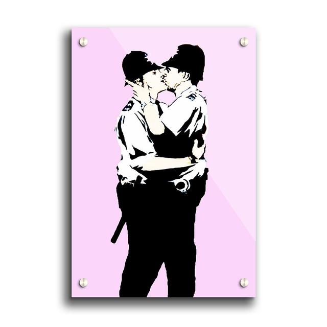 Bent Coppers Pink by Banksy - Unframed Graphic Art Print on Acrylic East Urban Home Size: 29.7cm H x 21cm W on Productcaster.