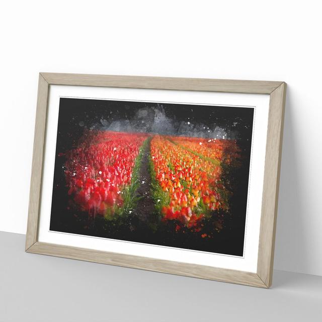 Field of Tulips - Picture Frame Graphic Art East Urban Home Frame Option: Oak Framed, Size: 27cm H x 36cm W x 2cm D on Productcaster.