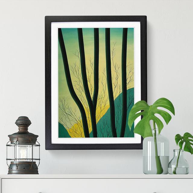 Retro Tree Branches - Single Picture Frame Print Metro Lane Frame Option: Oak, Size: 64cm H x 46cm W x 2cm D on Productcaster.