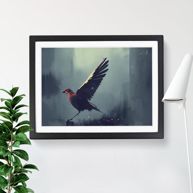 Bird - Picture Frame Graphic Art Marlow Home Co. Frame Colour: Black Framed, Size: 46cm H x 64cm W x 2cm D on Productcaster.