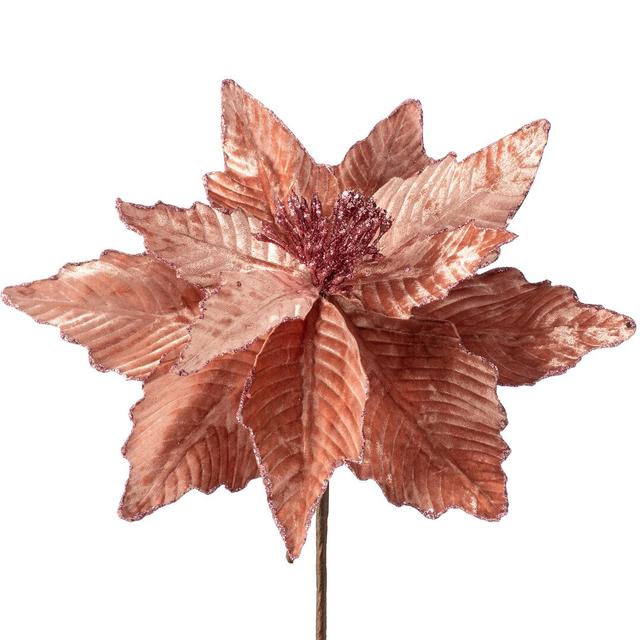 Fabric Poinsettia Arrangement The Seasonal Aisle Flower Colour: Pink, Size: 40cm H x 32cm W x 32cm D on Productcaster.