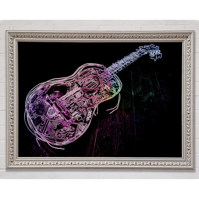 Gitarre Graffiti Gerahmter Druck Ophelia & Co. Größe: 100 cm H x 141,4 cm B on Productcaster.