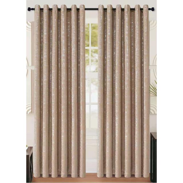 Freitas Glitter Eyelet Room Darkening Thermal Curtains (Set of 2) Metro Lane Colour: Beige, Size: Width 168 x Drop 137 cm on Productcaster.