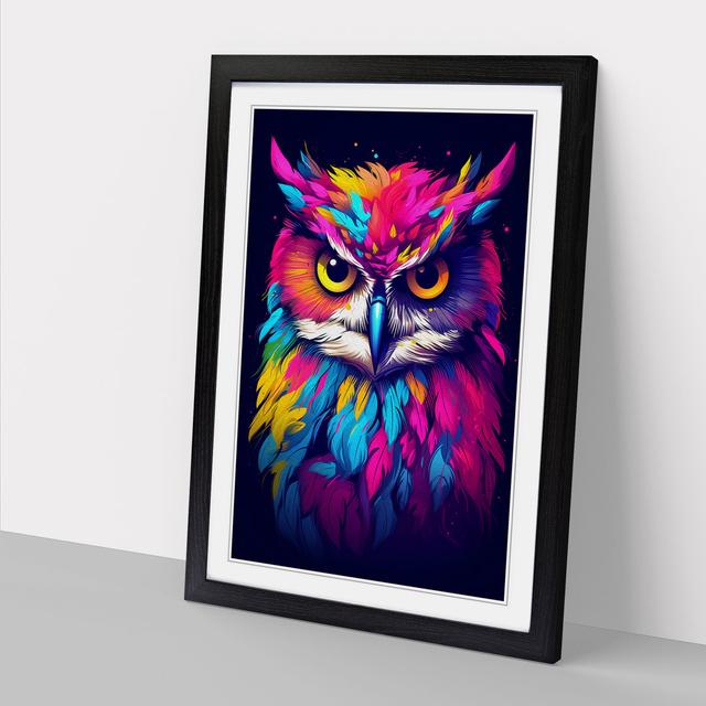 Owl Minimalism No.2 - Single Picture Frame Art Prints on Wood Alpen Home Size: 34" H x 25" W x 2" D, Format: Black on Productcaster.