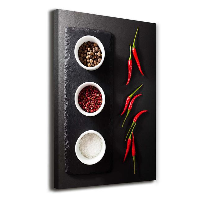 Spices and Peppers - Wrapped Canvas Art Prints Ebern Designs on Productcaster.