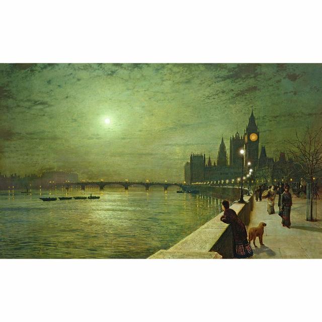 Reflections On The Thames, Westminster, 1880 Framed Print East Urban Home Size: 70 cm H x 100 cm W on Productcaster.