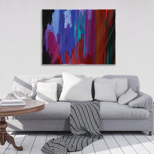 Colourful Stripes Graphic Art Print on Glass Brayden Studio Size: 60cm H x 80cm W on Productcaster.