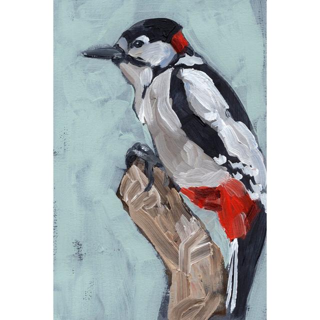 Woodpecker Paintstrokes I by Jennifer Paxton Parker - Wrapped Canvas Painting Rosalind Wheeler Size: 30cm H x 20cm W x 3.8cm D on Productcaster.