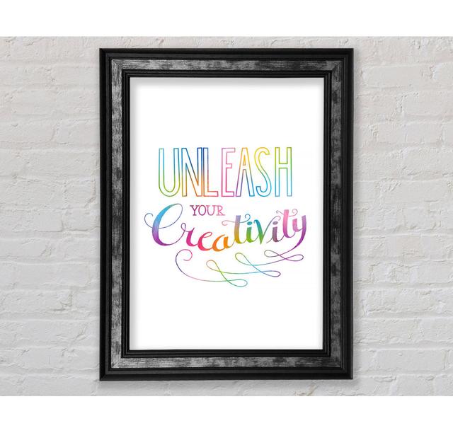 Unleash Your Creativity - Single Picture Frame Typography Bright Star Size: 84.1cm H x 59.1cm W x 8cm D on Productcaster.