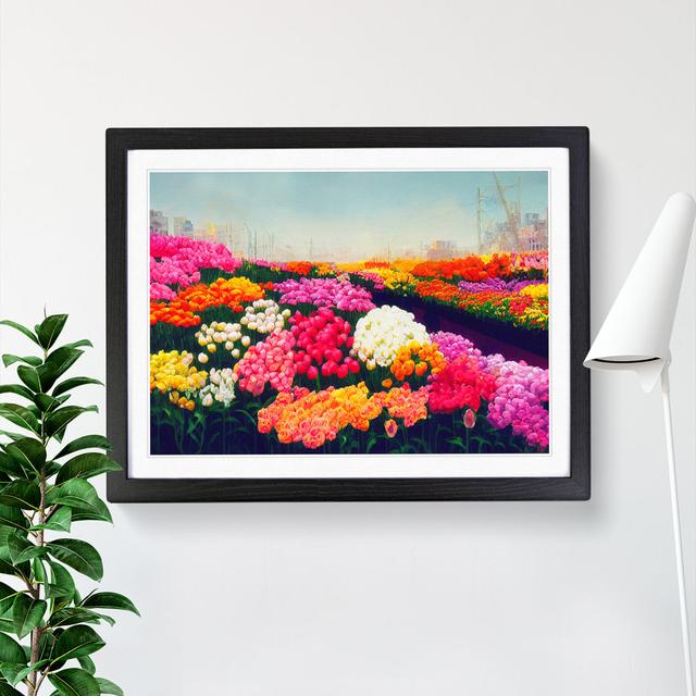 Beguiling Flower Market - Single Picture Frame Painting Marlow Home Co. Size: 46cm H x 64cm W x 2cm D, Frame Colour: Black Framed on Productcaster.