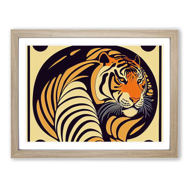 Tiger Vol.2 Abstract - Picture Frame Graphic Art Latitude Vive Size: 46cm H x 64cm W x 2cm D, Frame Colour: Oak Framed on Productcaster.