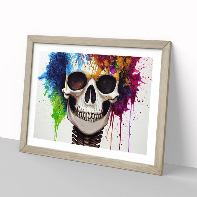 Skull Paint Splatter Vol.4 Abstract Maturi Frame Colour: Oak Framed, Size: 34cm H x 46cm W x 2cm D on Productcaster.