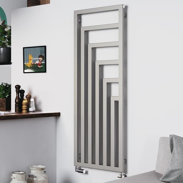 Angus Vertical Designer Radiator 1460Hx520W Terma Colour: Nickel on Productcaster.