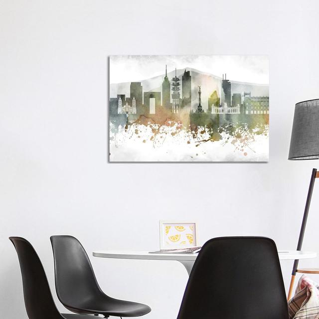 Mexico City Skyline by WallDecorAddict - Wrapped Canvas Print Brayden Studio Size: 66.04cm H x 101.6cm Wx 3.81cm D on Productcaster.