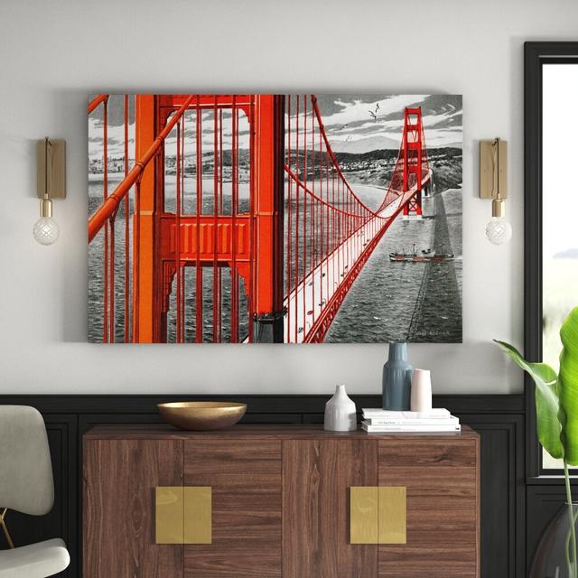 Bridge Graphic Art Wrapped on Canvas East Urban Home Size: 101cm H x 152cm W x 3.81cm D on Productcaster.