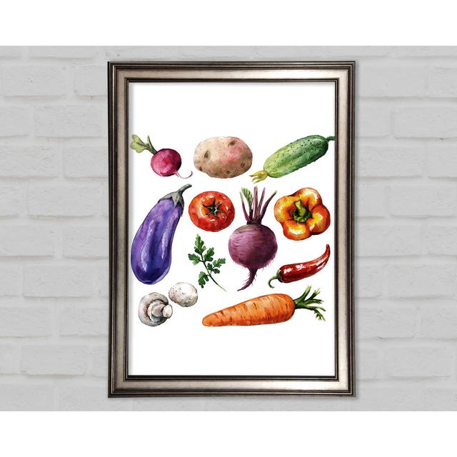 Vegetable Selection 2 Framed Print August Grove Size: 42cm H x 59.7cm W on Productcaster.