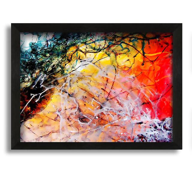 Illusive Rainbow Trees Framed Print Ivy Bronx Format: Black Framed Canvas, Size: 42cm H x 60cm W x 10cm D on Productcaster.