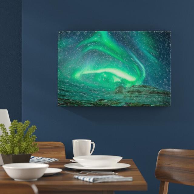 Leinwandbild „Nordlichter über Island“, Grafikdruck East Urban Home Größe: 60 cm H x 80 cm B on Productcaster.