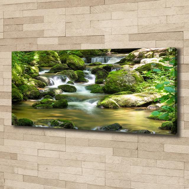 Waterfall - Print Union Rustic Format: Glass, Size: 70cm H x 100cm W x 4cm D on Productcaster.