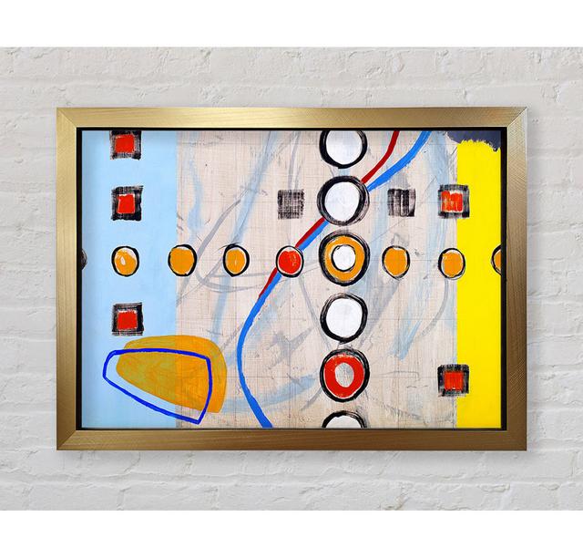 All Circles And Squares - Print Metro Lane Size: 100cm H x 141.4cm W x 3.4cm D, Format: Gold Framed Paper on Productcaster.