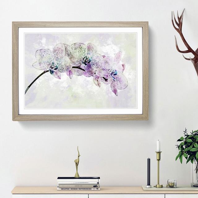 Colourful Orchids in Abstract - Picture Frame Graphic Art Print on MDF East Urban Home Size: 36cm H x 48cm W x 2cm D, Frame Option: Oak Framed on Productcaster.