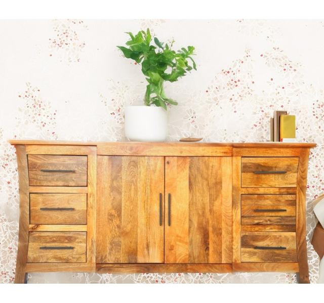 Gizeh 190cm Wide 6 Drawer Mango Solid Wood Sideboard Union Rustic on Productcaster.