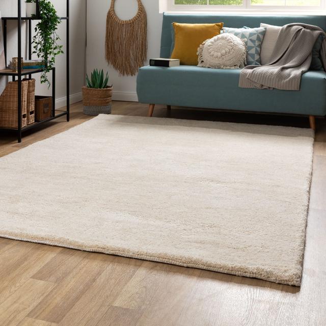 Berber rug in plain Daulton 17 Stories Colour: Beige, Rug Size: Rectangle 90 x 160 cm on Productcaster.