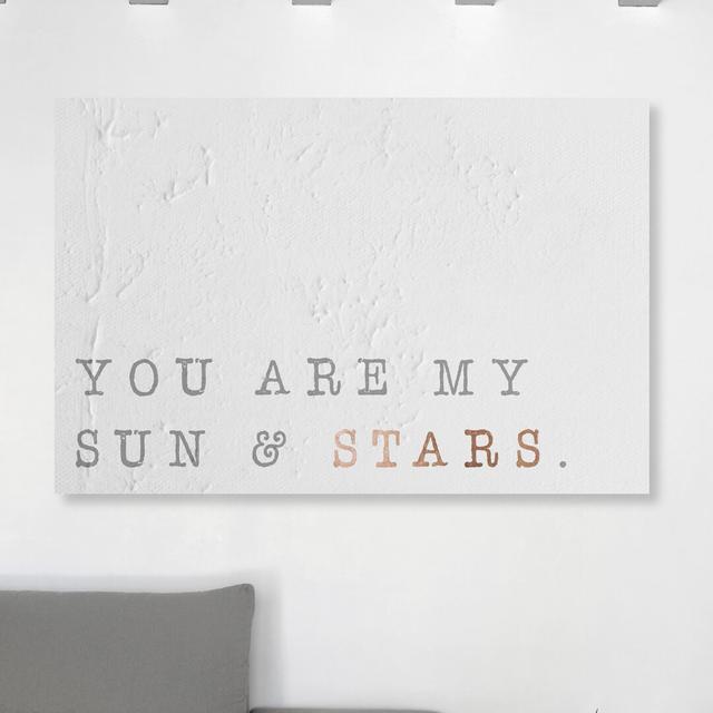 'Sun and Stars' Textual Art on Wrapped Canvas Oliver Gal Size: 25cm H x 38cm W on Productcaster.