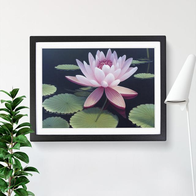 Soulful Water Lily Flower - Single Picture Frame Print World Menagerie Frame Colour: Black, Size: 34cm H x 46cm W x 2cm D on Productcaster.